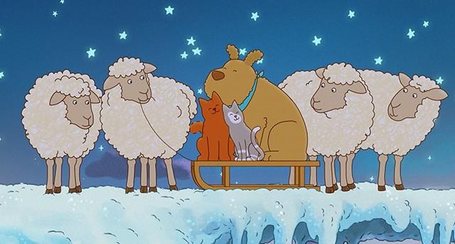 Katten Svante på kælketur